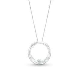 0.25 CT. Certified Lab-Grown Diamond Solitaire Open Circle Pendant in 14K White Gold (F/SI2)