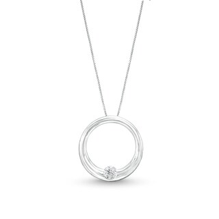 0.25 CT. Certified Lab-Created Diamond Solitaire Open Circle Pendant in 14K White Gold (F/SI2)