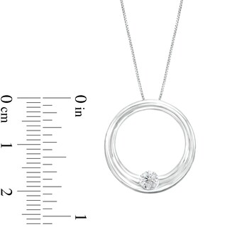 0.25 CT. Certified Lab-Created Diamond Solitaire Open Circle Pendant in 14K White Gold (F/SI2)