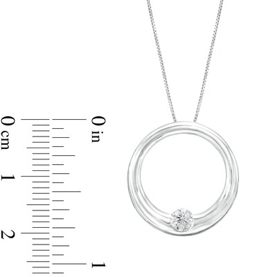 0.25 CT. Certified Lab-Created Diamond Solitaire Open Circle Pendant in 14K White Gold (F/SI2)
