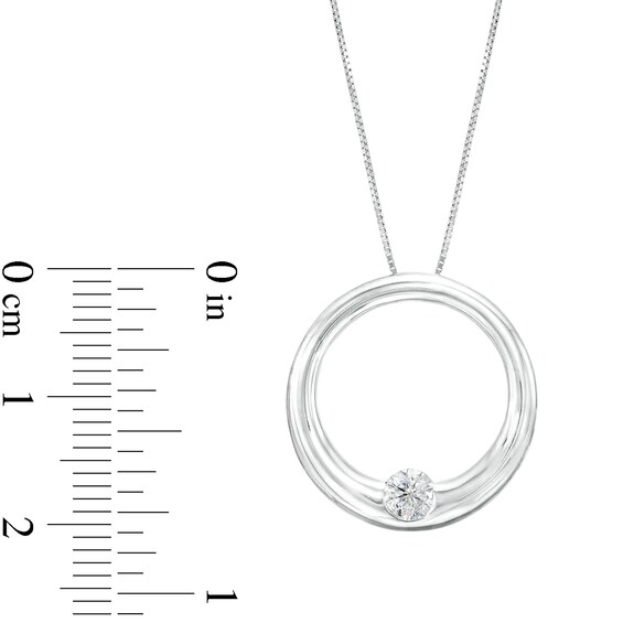 0.25 CT. Certified Lab-Created Diamond Solitaire Open Circle Pendant in 14K White Gold (F/SI2)