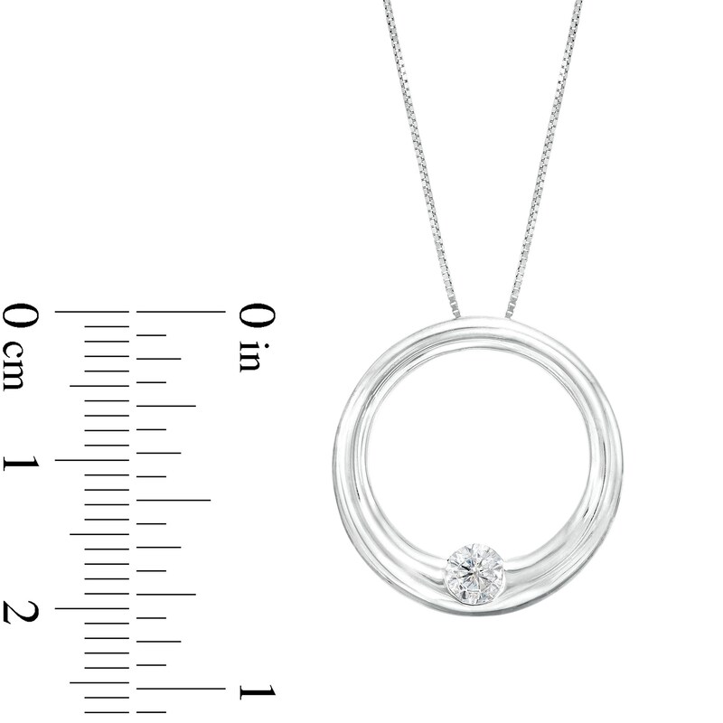0.25 CT. Certified Lab-Created Diamond Solitaire Open Circle Pendant in 14K White Gold (F/SI2)