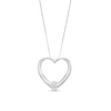 0.25 CT. Certified Lab-Created Diamond Solitaire Open Heart Pendant in 14K White Gold (F/SI2)