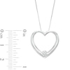 0.25 CT. Certified Lab-Created Diamond Solitaire Open Heart Pendant in 14K White Gold (F/SI2)