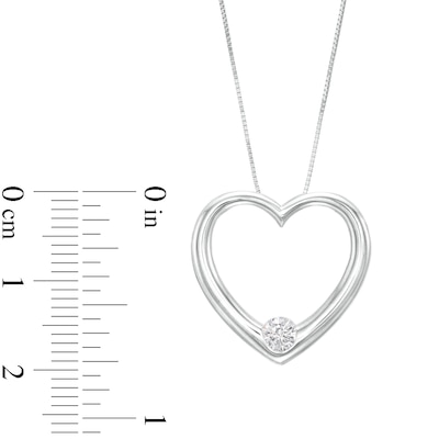 0.25 CT. Certified Lab-Created Diamond Solitaire Open Heart Pendant in 14K White Gold (F/SI2)