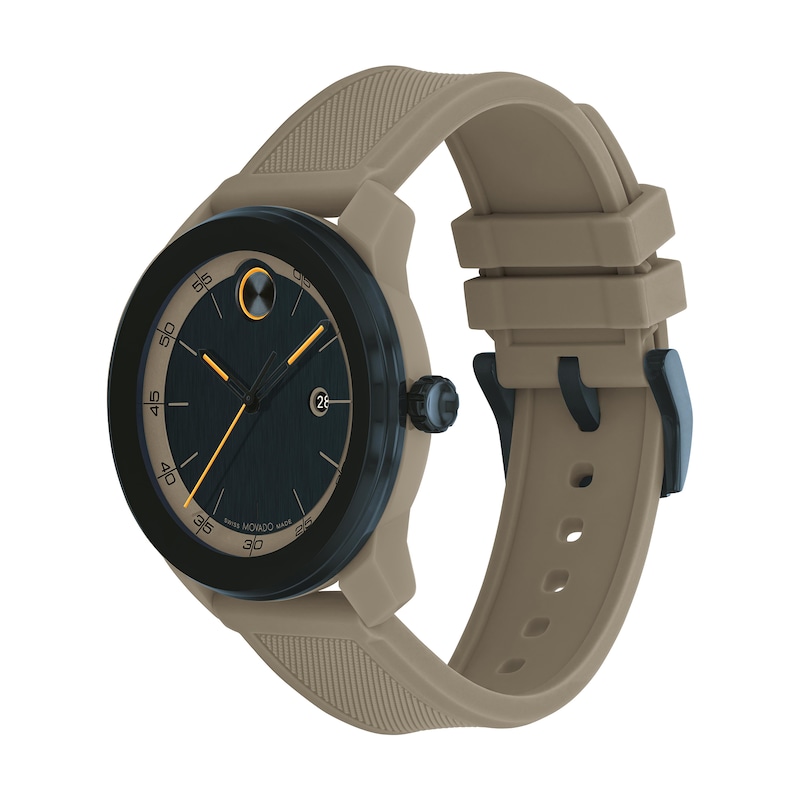 Main Image 2 of Men's Movado Bold TR90 Blue and Grey IP Watch with Grey Silicone Strap and Blue Dial (Model: 3601209)