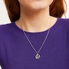 Thumbnail Image 2 of Unstoppable Love™ 0.12 CT. T.W. Diamond Swirl Circle Pendant in 10K White Gold - 19"