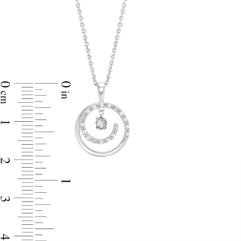 Unstoppable Love™ 0.12 CT. T.W. Diamond Swirl Circle Pendant in 10K White Gold - 19"|Peoples Jewellers