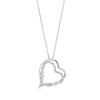 Thumbnail Image 0 of Circle of Gratitude® Collection 0.05 CT. T.W. Diamond Twist Tilted Double Heart Pendant in Sterling Silver - 19"