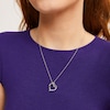 Thumbnail Image 1 of Circle of Gratitude® Collection 0.05 CT. T.W. Diamond Twist Tilted Double Heart Pendant in Sterling Silver - 19"