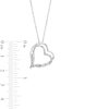 Circle of Gratitude® Collection 0.05 CT. T.W. Diamond Twist Tilted Double Heart Pendant in Sterling Silver - 19"