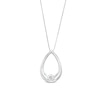 Thumbnail Image 0 of 0.25 CT. Certified Lab-Created Diamond Solitaire Open Teardrop Pendant in 14K White Gold (F/SI2)
