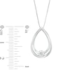 Thumbnail Image 3 of 0.25 CT. Certified Lab-Created Diamond Solitaire Open Teardrop Pendant in 14K White Gold (F/SI2)