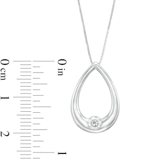 0.25 CT. Certified Lab-Created Diamond Solitaire Open Teardrop Pendant in 14K White Gold (F/SI2)