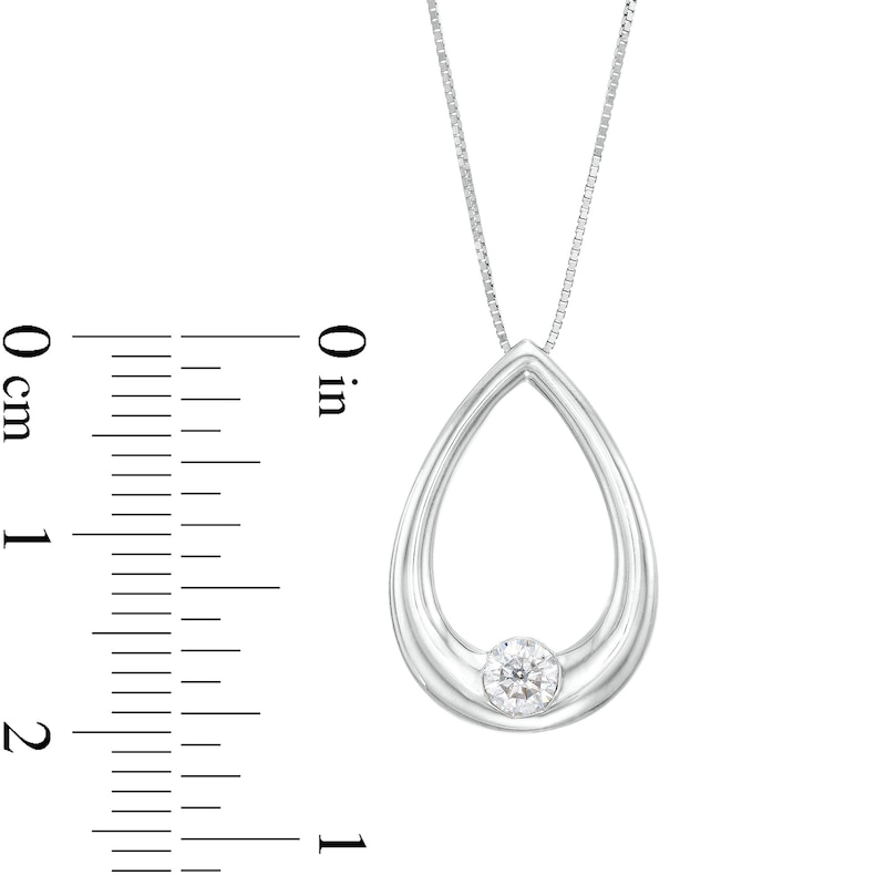 0.25 CT. Certified Lab-Created Diamond Solitaire Open Teardrop Pendant in 14K White Gold (F/SI2)