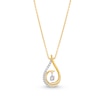 Thumbnail Image 0 of Unstoppable Love™ 0.10 CT. T.W. Diamond Swirl Ribbon Teardrop Pendant in 10K Gold - 19"