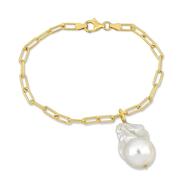 Main Image 1 of 13.8mm Paper Clip Chain Bracelet in Sterling Silver with 18K Gold Plate