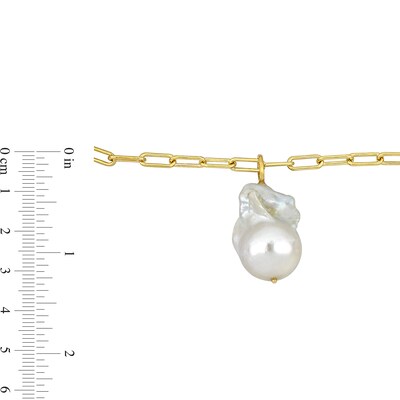 13.8mm Paper Clip Chain Bracelet in Sterling Silver with 18K Gold Plate