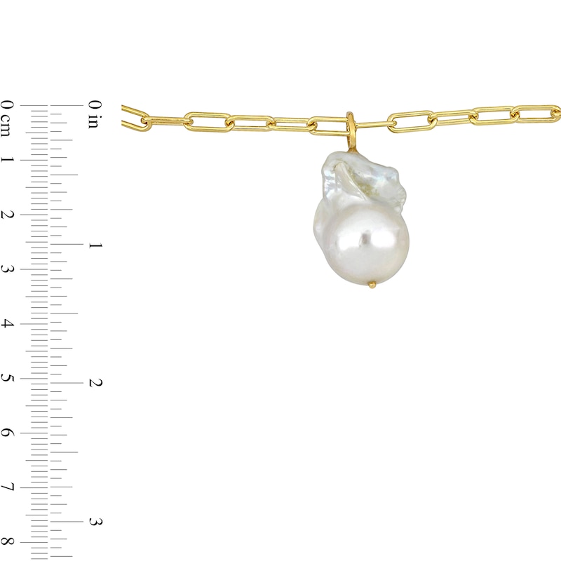 Main Image 3 of 13.8mm Paper Clip Chain Bracelet in Sterling Silver with 18K Gold Plate