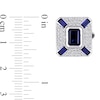 Thumbnail Image 3 of Blue Lab-Created Sapphire and White Lab-Created Sapphire Art Deco Style Cuff Links in Sterling Silver
