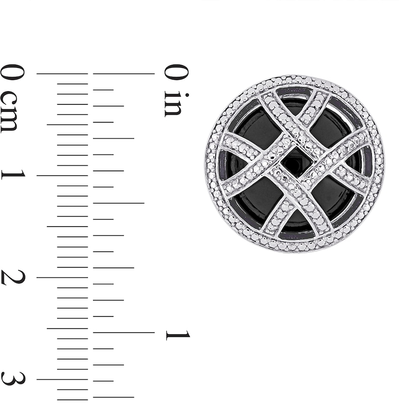 Main Image 3 of Black Onyx Bead Ribbon Criss-Cross Cuff Links in Sterling Silver