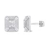 Thumbnail Image 1 of White Lab-Created Sapphire Art Deco Style Cuff Links in Sterling Silver