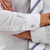 Thumbnail Image 2 of White Lab-Created Sapphire Art Deco Style Cuff Links in Sterling Silver