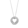 Thumbnail Image 0 of 0.30 CT. T.W. Diamond Triple Row Swirl Heart Circle Pendant in Sterling Silver