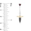 Thumbnail Image 2 of Enchanted Disney Villains Evil Queen Garnet and 0.145 CT. T.W. Black Diamond Earrings in Sterling Silver and 10K Gold