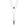 Thumbnail Image 1 of Enchanted Disney Villains Evil Queen Garnet and 0.085 CT. T.W. Black Diamond Necklace in Sterling Silver and 10K Gold
