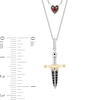 Thumbnail Image 3 of Enchanted Disney Villains Evil Queen Garnet and 0.085 CT. T.W. Black Diamond Necklace in Sterling Silver and 10K Gold