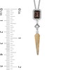 Thumbnail Image 3 of Enchanted Disney Pocahontas Smoky Quartz and 0.18 CT. T.W. Diamond Feather Drop Pendant in Sterling Silver and 10K Gold