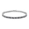 Thumbnail Image 1 of Black Spinel and White Lab-Created Sapphire Bracelet in Sterling Silver