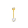 Thumbnail Image 1 of Cubic Zirconia Belly Button Ring in Solid 14K Gold - 14G 7/16"