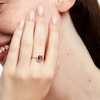 Thumbnail Image 2 of Emerald-Cut Amethyst and 0.04 CT. T.W. Diamond Collar Ring in 10K Gold