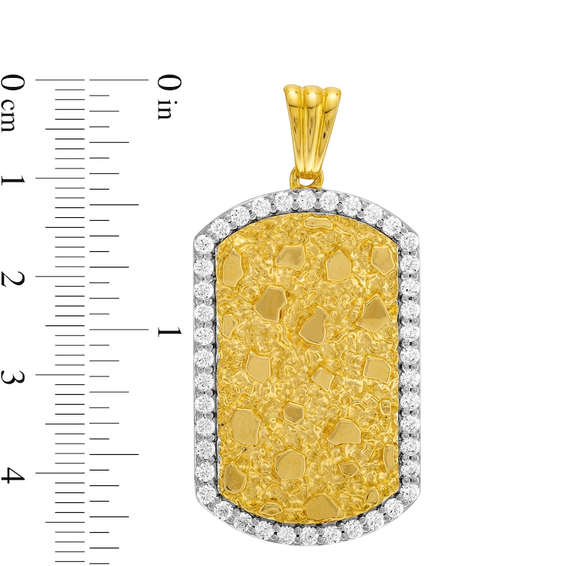 Main Image 2 of 1.45 CT. T.W. Certified Lab-Grown Diamond Frame Nugget Dog Tag Necklace Charm in 10K Gold (F/SI2)