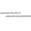 Thumbnail Image 3 of 5.0mm Button Freshwater Cultured Pearl and Diamond Accent Alternating Infinity Link Bracelet in Sterling Silver-7.25"