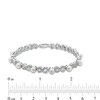 Thumbnail Image 4 of 5.0mm Button Freshwater Cultured Pearl and Diamond Accent Alternating Infinity Link Bracelet in Sterling Silver-7.25"