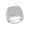 Thumbnail Image 1 of 2.95 CT. T.W. Certified Square-Shaped Lab-Grown Multi-Diamond Framed Ring 10K White Gold (F/SI2)