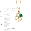 Thumbnail Image 3 of 4.0mm Heart-Shaped Lab-Created Emerald and Diamond Accent Clover Pendant in 10K Gold