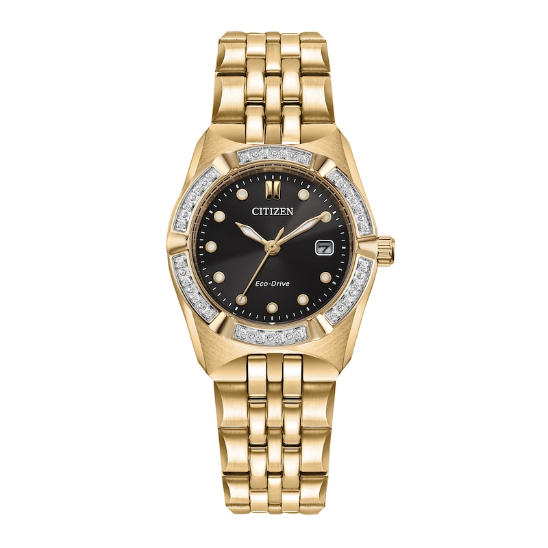 Ladies' Citizen Corso Diamond Accent Watch in Gold-Tone Stainless Steel (Model: EW2712-55E)