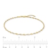 2.1mm Dorica Singapore Chain Anklet in Solid 14K Two-Tone Gold - 10"