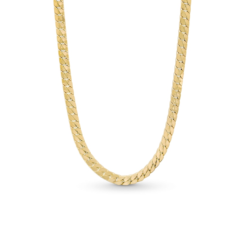 Main Image 1 of 5.7mm Flat Curb Chain Necklace in Hollow 18K Gold - 18"