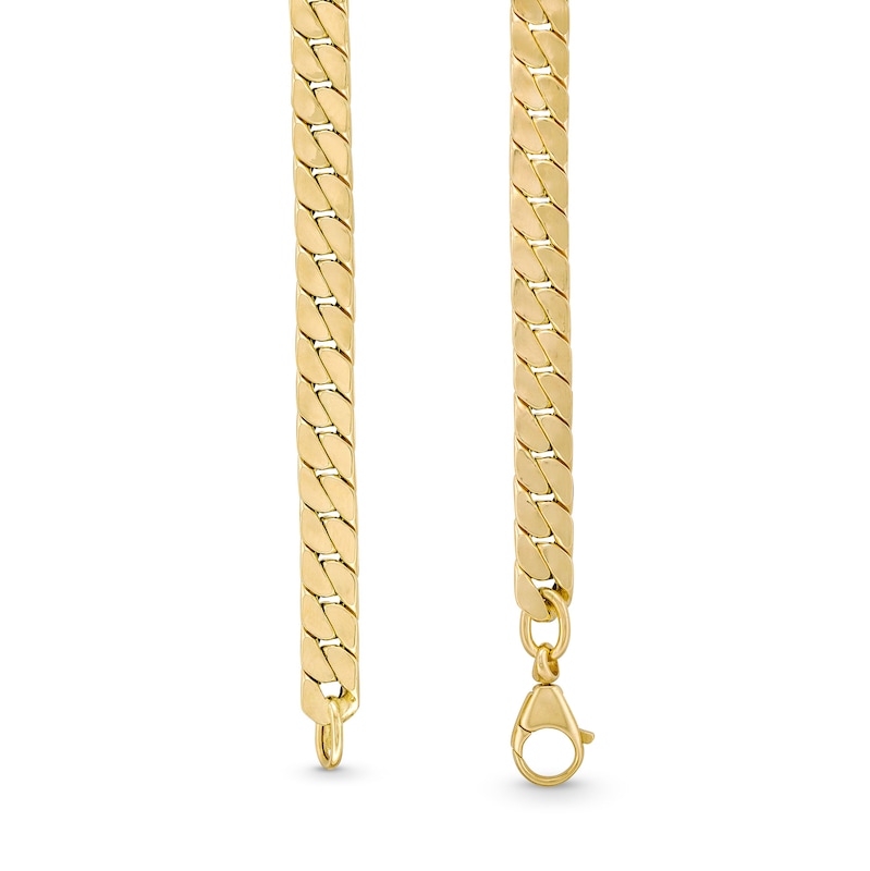 Main Image 3 of 5.7mm Flat Curb Chain Necklace in Hollow 18K Gold - 18"