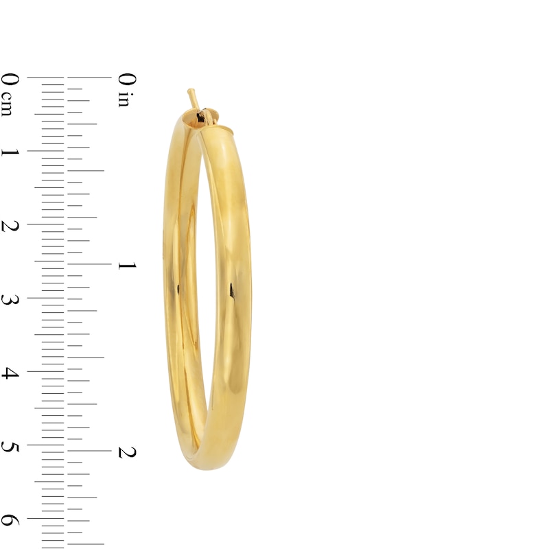 Main Image 3 of 35.0mm Tube Hoop Earrings in Hollow 18K Gold