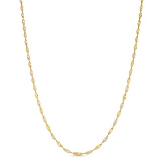 1.65mm Dorica Singapore Chain Necklace in Solid 14K Two-Tone Gold - 16"