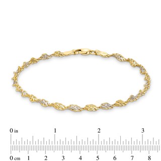 2.9mm Dorica Singapore Chain Bracelet in Solid 14K Two-Tone Gold - 7.25"