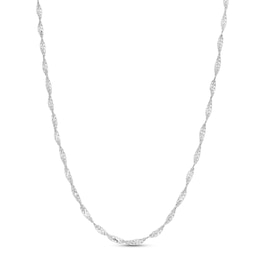 2.1mm Dorica Singapore Chain Necklace in Solid 14K White Gold - 18"