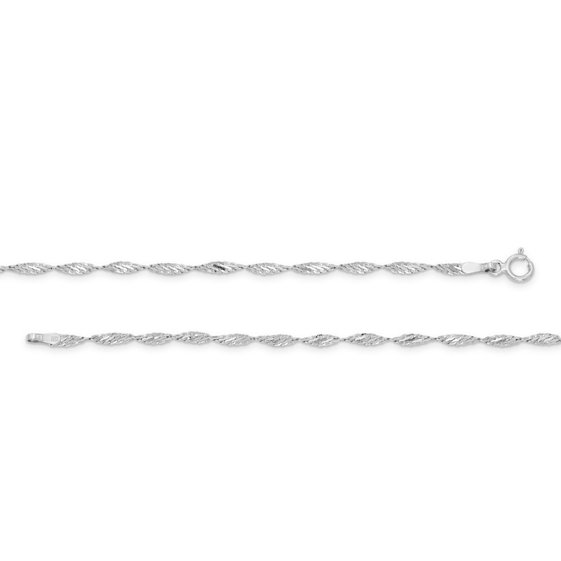 Main Image 3 of 2.1mm Dorica Singapore Chain Necklace in Solid 14K White Gold - 18"