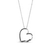 Thumbnail Image 1 of Circle of Gratitude® Collection 0.20 CT. T.W. Black Diamond Tilted Twist Heart Pendant in Sterling Silver - 19"